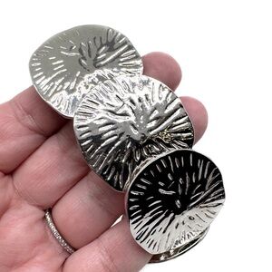 Gennaro Silver-Tone Textured Disc Stretch Bracelet